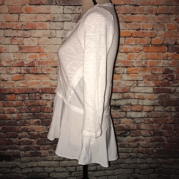 Anthropologie Meadow Rue White Melia Peplum Top - Picture 4 of 7